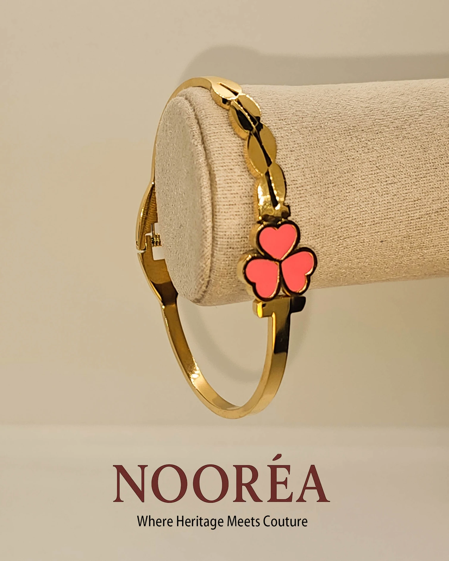 Blush Clover Charm Bracelet