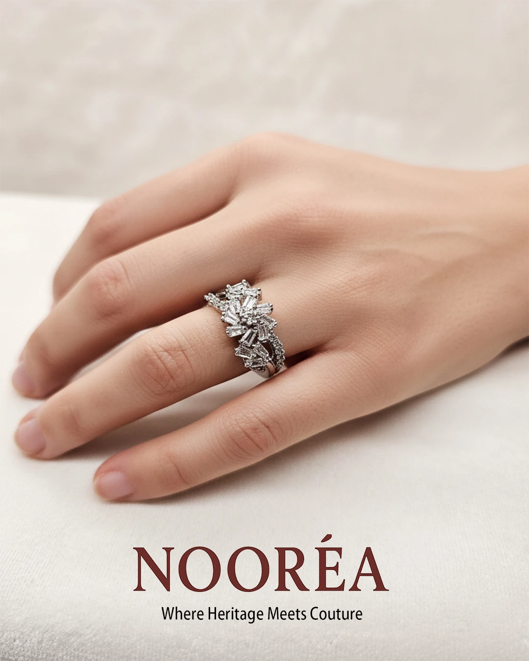 Cross-Over Diamond Ring