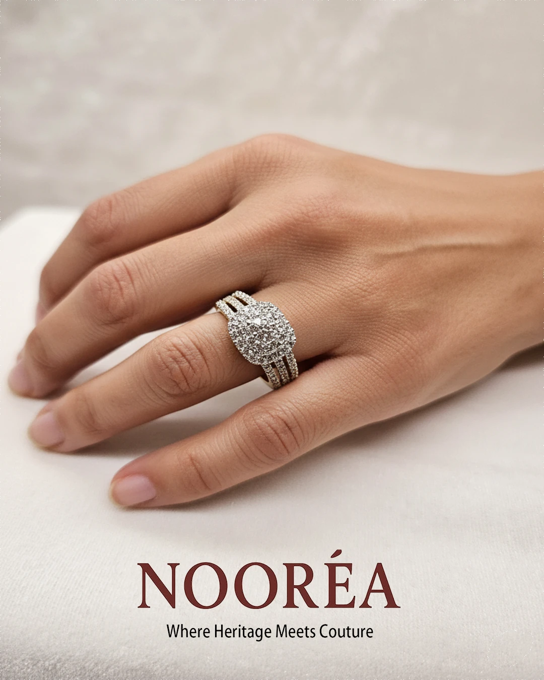 Layered Diamond Crown Ring