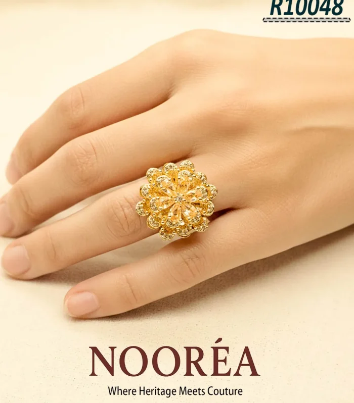 Sunburst Gold Floral Ring