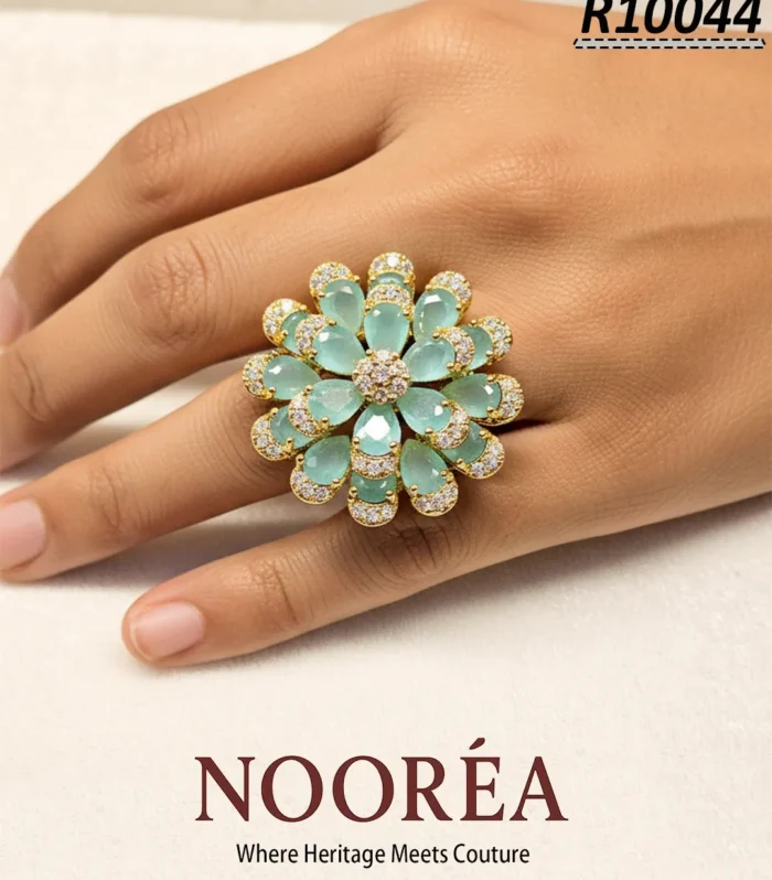 Mint Blossom Statement Ring