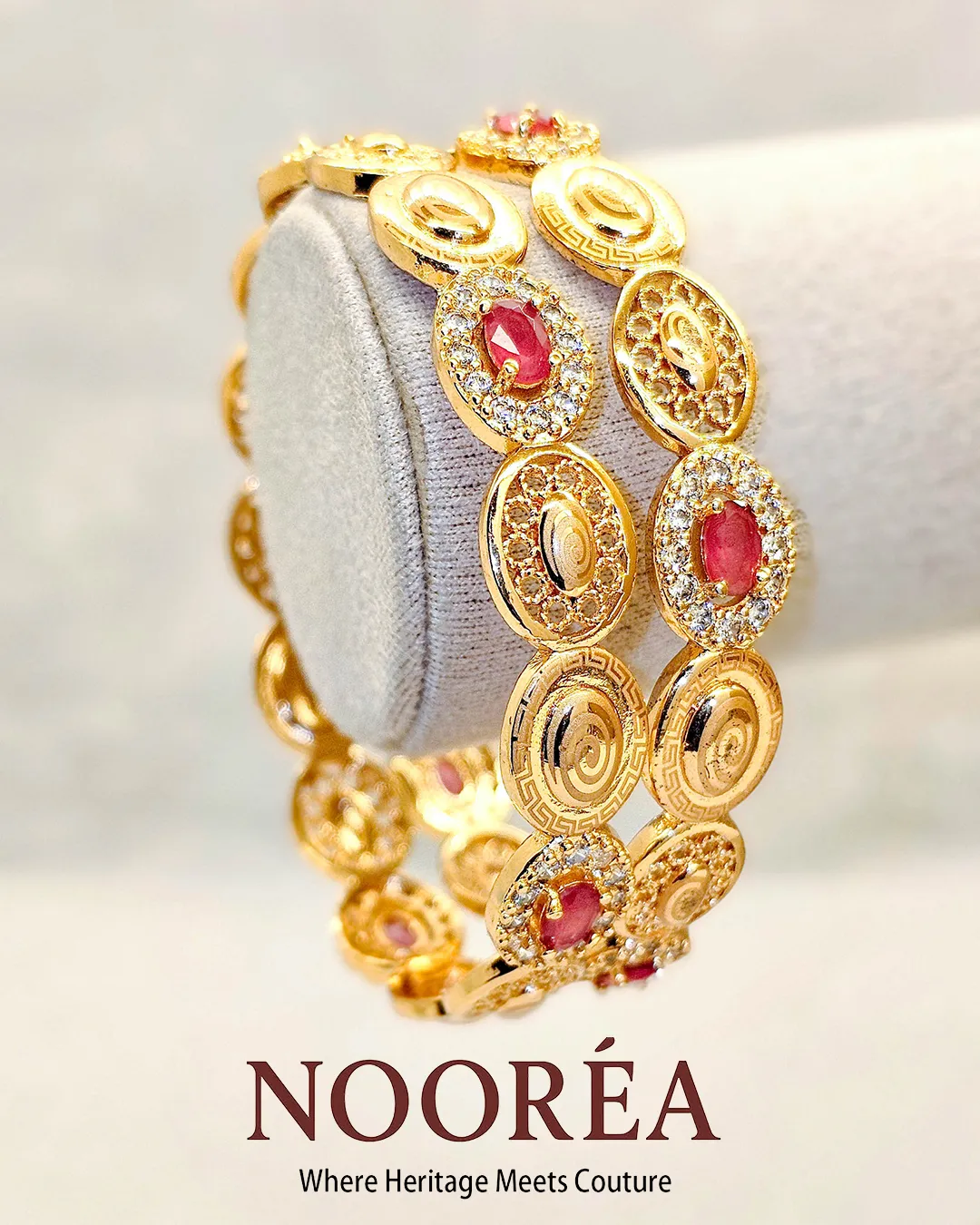 Ruby Royale Medallion Bangle